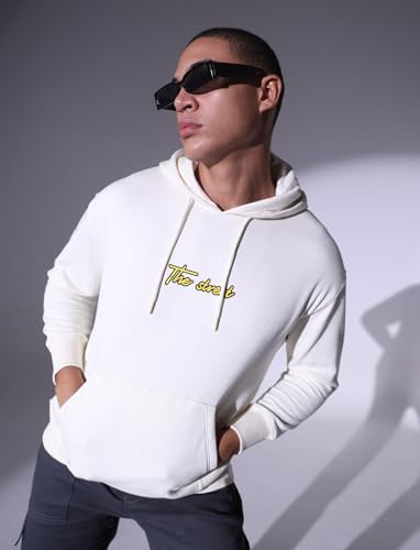 Image of Hubberholme White Men Oversized Hooded Sweatshirt HHMSSW23008 WH