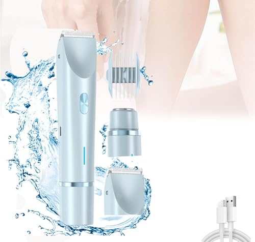 Ezme Razor, The Trimmie 2.0 de Ezme, afeitadora ultra suave 2 en 1 eléctrica para mujer, maquinilla de afeitar eléctrica 2 en 1 de doble cabeza, impermeable, húmeda y seca (azul)