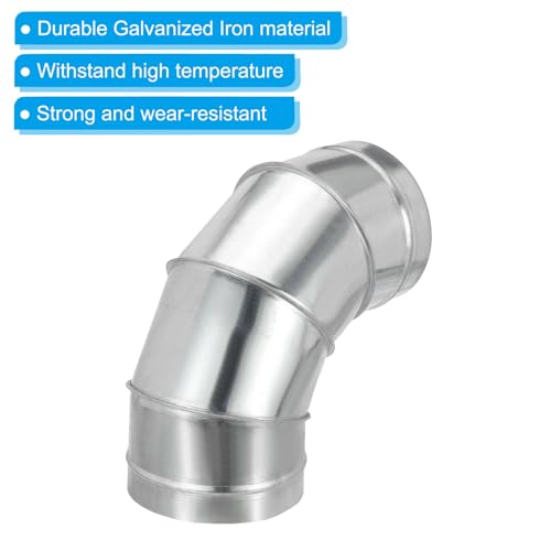 Coude de conduit en fer galvanisé rigide de 7" pour montage HVAC durable - 5