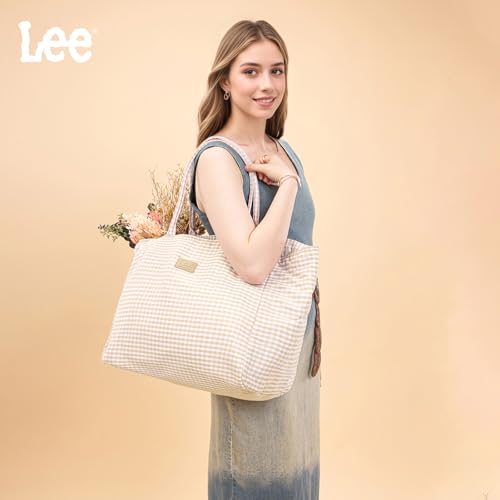 Montana West x Lee Extra Large Soft Cotton Tote Bag for Women Thick Lightweight Shoulder Bag Reusable Grocery Bag2