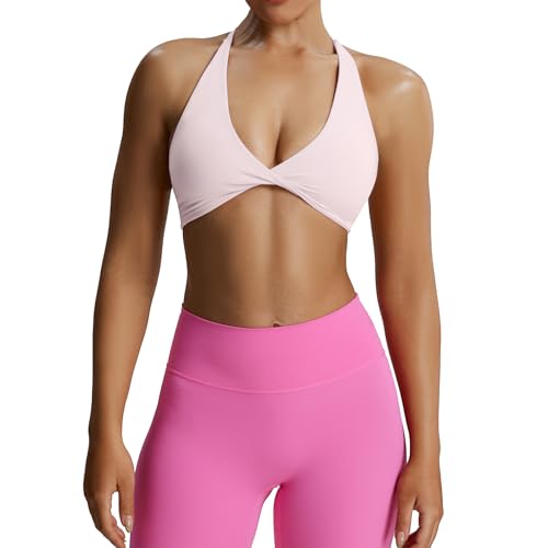 Image of Aoxjox Women's Workout Sports Bras Fitness Metamorph Sienna Twist Bra Yoga Crop Tank