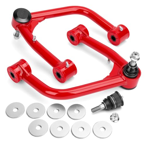 Image of KSP Front Upper Control Arms for 2-4 inch lift,Suspension Control Arm Compatible with 2007-2021 Toyota Tundra Sequoia,Adjustable UCA with Ball joint,PU Bushing,Red,2PCS