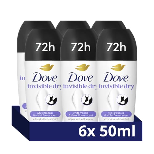 Dove Advanced Care Invisible Dry Anti-perspirant Deodorant pack of 6 with Triple Moisturising technology roll-on for 48 hours of protection 50 ml