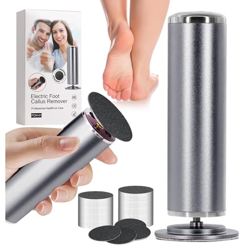 Souvik Rapeuse Pieds Electrique, Ponceuse Pied Électrique 360° pour Femmes Hommes avec 60 Disques Remplaçables, Kit de Pédicure pour Élimine les...