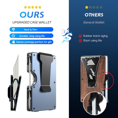 Men Card holder wallet with Money Clip, Credit Card Holder Carbon Fiber Matte, Minimalist Wallet for Men, Slim RFID Wallet2