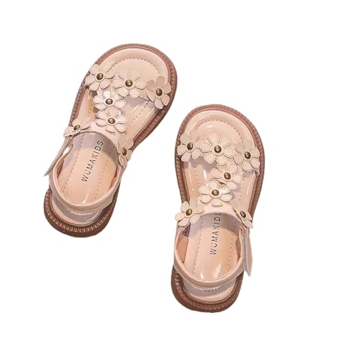 Generisch Sandales en cuir vieilli pour bébé fille Motif floral Bottes de neige 24, beige, 25 EU