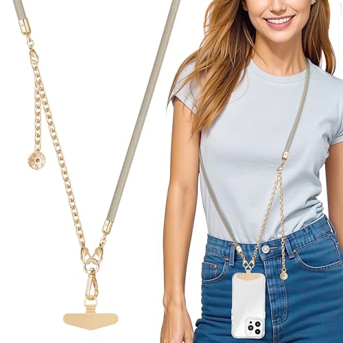 Correa cruzada para teléfono ROCONTRIP con cordón de muñeca desmontable color caqui