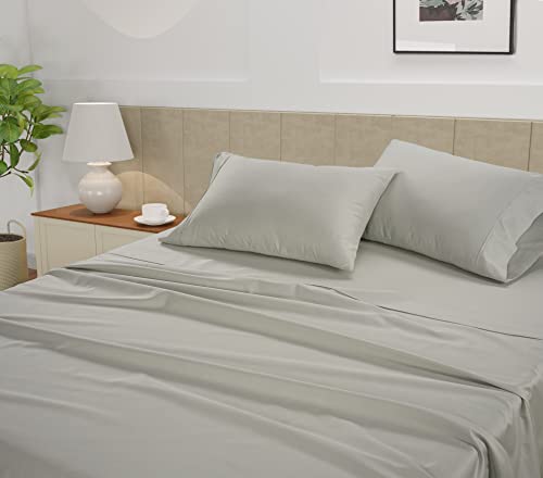 Image of LANE LINEN Twin XL Sheets Set - 450 Thread Count Premium Sateen Weave for Gentle Feel On Skin - 100% Cotton Hotel Quality Luxury for Single Beds - Securely Fits Mattresses Upto 15'' Deep - Moonstruck
