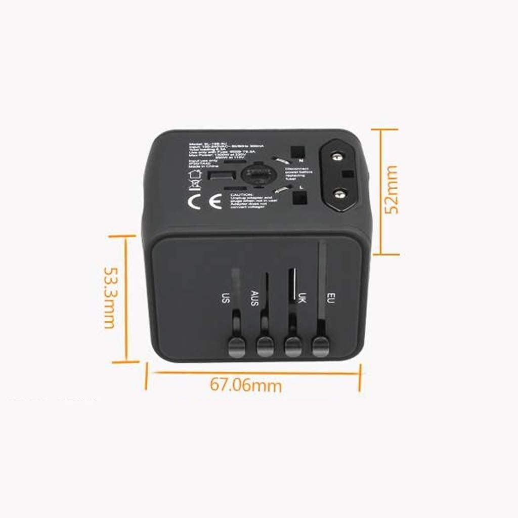 Adattatore da Viaggio Universale Internazionale da 2000 W con Porte USB Adattatore Universale da Viaggio Tutto in Uno per USA EU UK aus