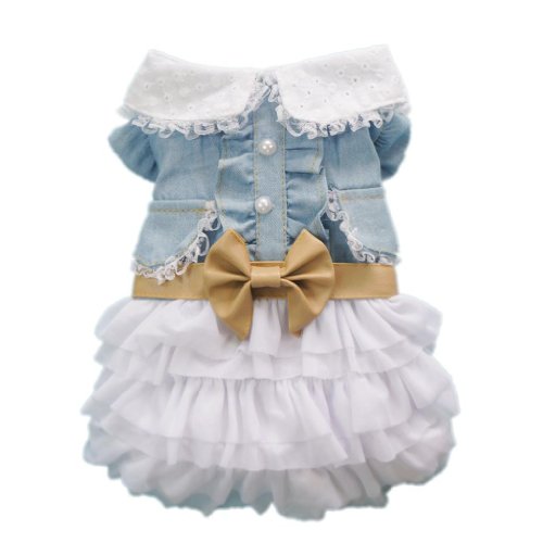 Petparty Fairy Denim Dog Dress For Dog Clothes Charming Cozy Dog Shirt Pet Dress, Xl #TOP27