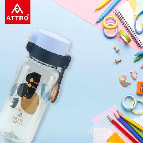 Image of ATTRO Prime Uranus Lunch Box with Ben Water Bottle, School Tiffin Combo, Blue Grey