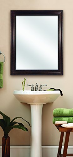 Image of MCS Large Wall Mirror, Modern Rectangle Mirror Home Decor for Living Room, Bedroom, or Bathroom, 26.5 by 32.5 Inch, Bronze