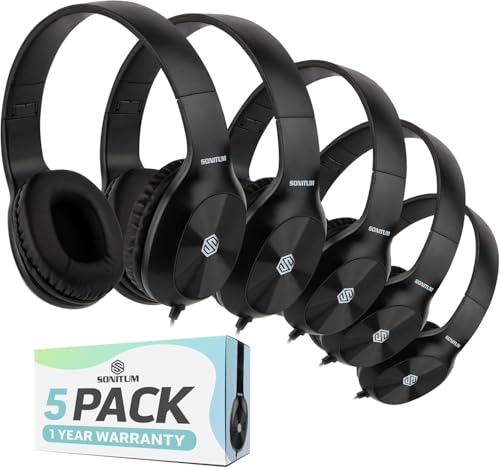 Casque filaire confortable avec micros intégrés d'école Sonitum