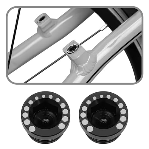 YINETTECH 4PCS Bycicle V Brake Hole Screw Bolt M10x1.25 Aluminum Alloy Bike Brake Screw for Mountain Bike Road Bike Cycling Replacement Component (2 Red & 2 Black) - Image 4