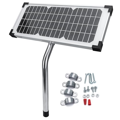 10W Solar Panel Kit -Replace FM123 Compatible for Mighty Mule GTO PRO Gate Opener Parts FM200 FM350 FM500 FM502 FM700 MM571W MM371W 571W MM271 371 MM371W MM360 MM262 560 MM560 MM562 FM350 MM260 MM560