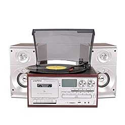 LoopTone Vinyl Record Player with Dual 15W External Speakers 9 in 1 3 Speed Bluetooth Vintage Turntable CD Cassette Player AM/FM Radio USB Recorder Aux-in RCA Line-Out - Les Beatles, Paul McCartney, John Lennon, RIngo Starr, George Harrison