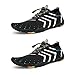 Wasserschuhe für Herren und Damen, schnelltrocknend, Barfuß, Tauchen, Schwimmen, Surfen, Aqua, Wandern, Strand, Yoga, Pool, Outdoor, schwarz / weiß, 39 2/3 EU