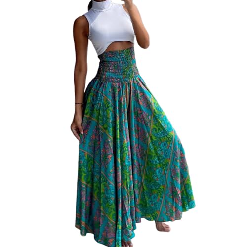 Women's Pencil Skirt 2024 Casual Floral Print A-Line Midi Summer Wardrobe, Type 19 (XL)
