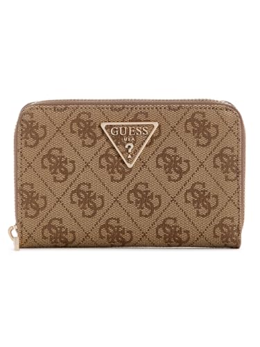 GUESS Laurel II SLG Medium Zip Around Wallet Latte Logo