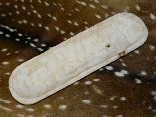 Vintage * Carved Wooden Dough Bowl Primitive Wood Trencher Baguette