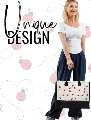Bolso Tote de lona para mujer con cierre y correa miniatura 2