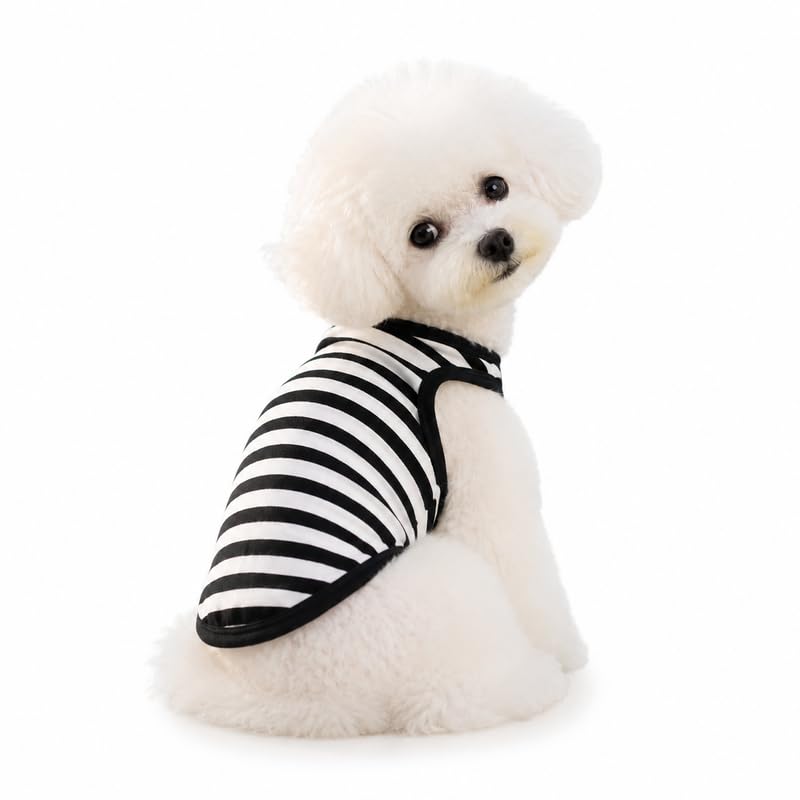 T-shirt rayé pour chien noir et blanc taille XXXL Doggie Style Store