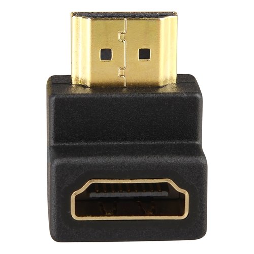 Recto Angulo HDMI Adaptador Hembra a Macho Oro 1080P Conector F/M