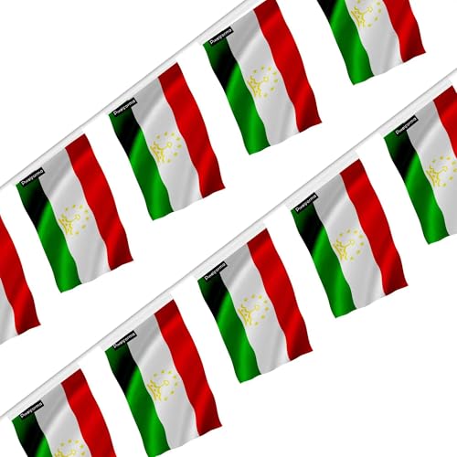 Guirlande Drapeau Tadjikistan 14x21cm | Lot de 100 Pièces