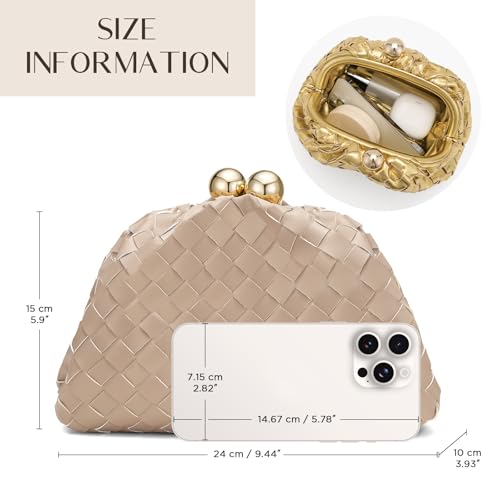 Image of CHUNLI Dressy Woven Clutch Purses for Women Evening Wedding Formal Occasion,Dumpling Crossbody Shoulder Handbags for Women