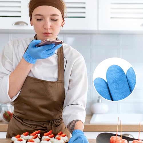 Disposable Nitrile Exam Gloves, Blue, Nitrile Gloves Disposable Latex Free, Medical Gloves, Cleaning Gloves, Food-Safe Rubber Gloves, Powder Free, Non-Sterile, 100-ct Box (Medium) - Image 5