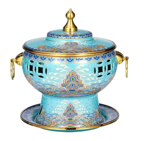 Olla para hot pot de cobre esmaltado 23x23 cm azul miniatura 1