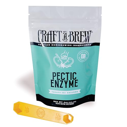 Craft A Brew - Pectic Enzyme - Reduces Pectin Haze - For Home Brewing - Fruit Wines Hard Ciders & Meads - Increases Juice Yields - Helps With Clearer Fermentation - 4oz