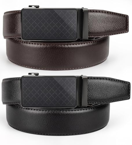 50% Off Men's Ratchet Leather Belts 2-Pack with Code WG4THTDO