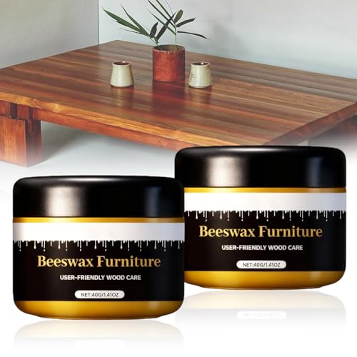 Premium Furniture Wax, Beeswax Gleam - All-Natural Beeswax Polish and Conditioner for Wood Furniture, Multipurpose Beeswax Furniture Polish and Cleaner, Waterproof & Restorer Wood Wax (2 Pcs)