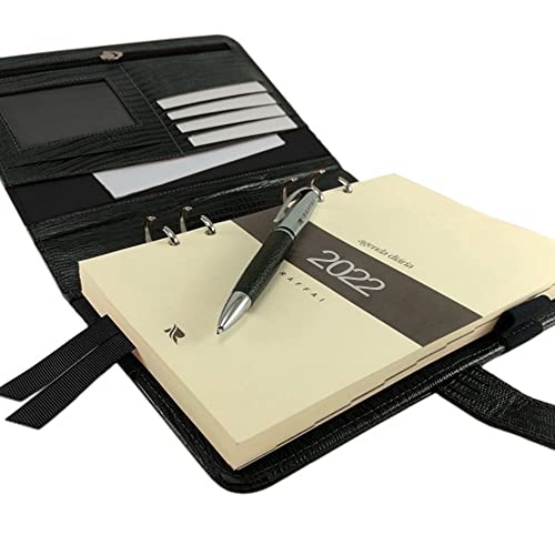 Agenda Diária Personalizada 2021 em Couro Lizard Preto