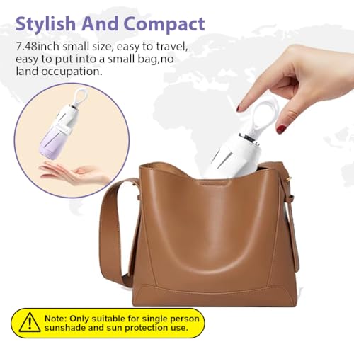 Image of PALAY Mini Sun Umbrella UPF 50+ Sun Protective Sun Umbrella with Black Liner 6 Strong Ribs Design Fashion Outdoor Folding Umbrella Travel