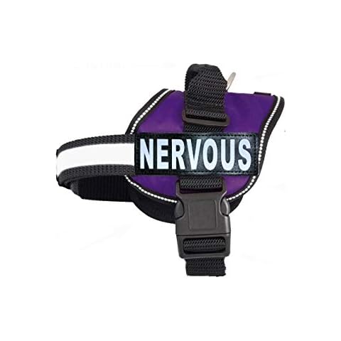 Nervous Nylon Service Dog Vest Harness. Purchase Comes with 2 Reflective Nervous Removable Patches. Please Measure Your Dog Before Ordering Cover