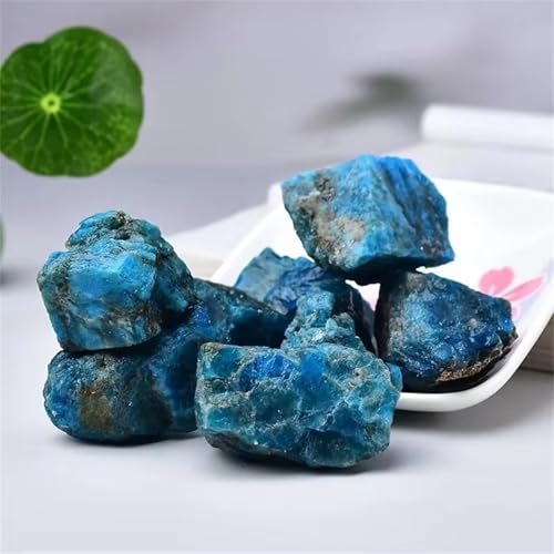 Apatite bleue naturelle brute 300g : pierre de lithothérapie