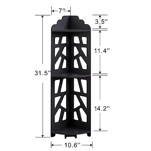 Image of J JINXIAMU Diamond Shape Plastic Bathroom Corner Shelf Wall Mounted, Self Adhesive Shower Organizer Rack with Hooks, Waterproof Storage Stand for Kitchen, Wash Basin & Bathroom Accessories