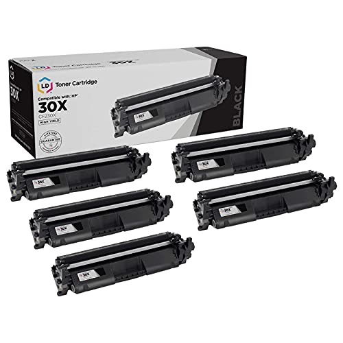 LD Products Compatible Toner Cartridge Replacement for HP 30X CF230X High Yield (Black, 5-Pack) for use in LaserJet & LaserJet Pro M203d, M203dn, M203dw, MFP M227d, MFP M227fdn, MFP M227fdw