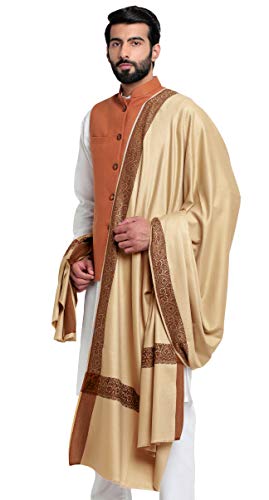 Weavers Villa Men's Woven Border Woollen Lohi/Shawl [50" X 100"]