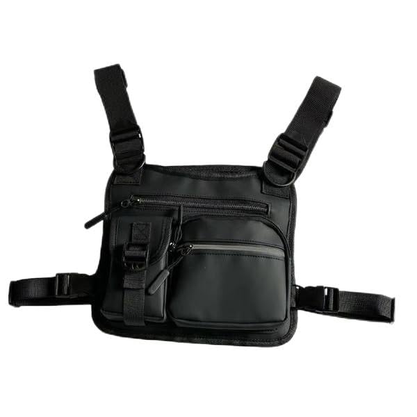 Adjustable Zipper Multi-functional Nylon Chest Bag,Sporty Vest Bag for Outdoor Hiking Cycling Workouts, Sport