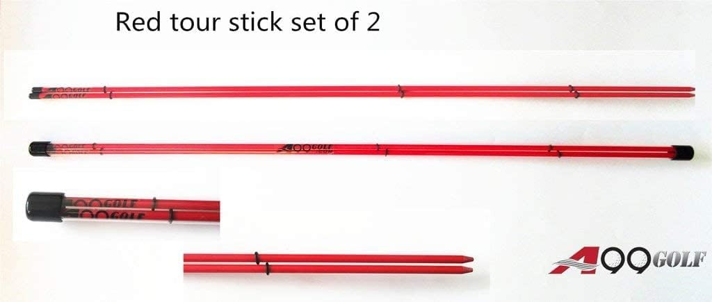 1pair A99 Golf Alignment Sticks Golf Practice Rods to Set up ur Body/Ball/Club in Perfect Alignment Posture Corrector w/Tube Case-Great Golf 4 Men/Women/juinor Golfer (Random Color)
