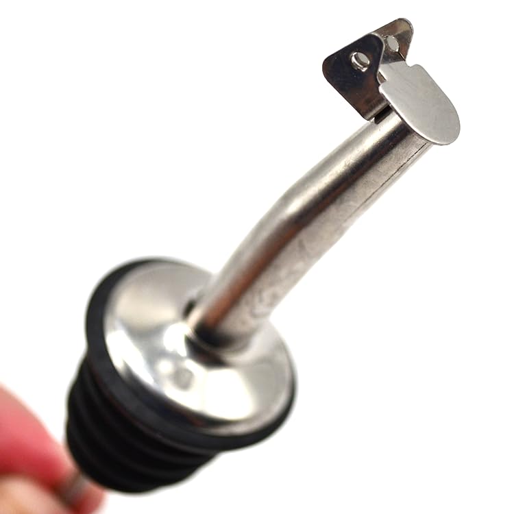 12 Pack Stainless Steel Liquor Bottle Pour Spout Tapered Spout/Speed Pourer for Alcohol, Olive Oil, Wine, Vinegar and Liquid/Bar Bartender Accessory/Suitable for 3/4 inch Bottle Mouth (Flip Cap)