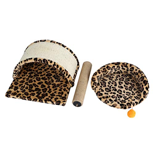 Moldura para escalada de árvore de gatos para animais de estimação, brinquedo com formato de bola de