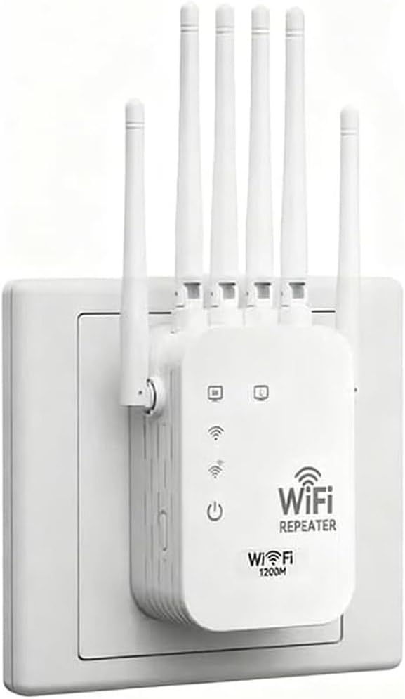WiFi Extender 6-Antenna Strong Signal, Antenna Amplifier WiFi Booster and Signal Amplifier, Long Range WiFi Extender with Ethernet Port for Pc, Outdoor Coverage, Enhanced Network Range(300M,2pcs)