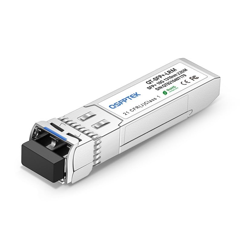 Image of QSFPTEK 10GBASE-LRM SFP Module, SFP+ 1310nm 220M Duplex LC SMF DOM Optical Networking Transceivers, Mini GBIC Compatible SFP-10G-LRM, and Other Open Switch, 1pc