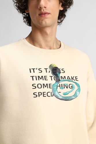 Image of SNITCH Men's Graphic Print Crew Neck Full Sleeve Drop Shoulder Pullover Sweatshirt | Cotton Blend Soft Fabric Stylish Winter & Casual Wear Top