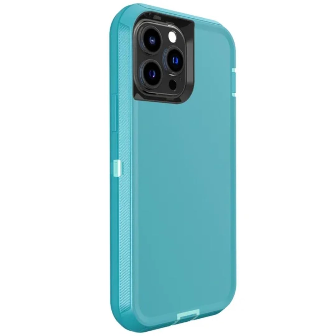 Coque antichoc iPhone 13 Pro rigide bleu vert protège contre chutes - 8