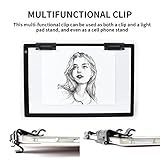 TOHETO A2 Light Pad Super Thin 7mm Portable Stepless Dimmable Brightness Large Light Box Copy Board for Diamond Painting Weeding Vinyl with 2 Multi-Functional Clips 12V 2A Adapter (23.7''x15.8'') - Image 2